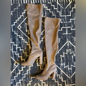 Stylish Tan Over the Knee Boots